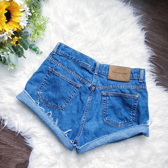 Calvin Klein Pants - CALVIN KLEIN VINTAGE HIGHWAISTED DENIM SHORTS